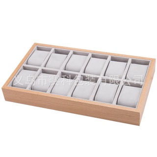 Khay trưng bày 12 chiếc đồng hồ bằng gỗ, khay đựng đồng hồ