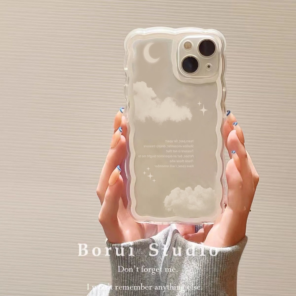 Ốp Điện Thoại Mềm Trong Suốt Viền Gợn Sóng Cho Iphone 11 8Plus 12Proxmax 13 X XR