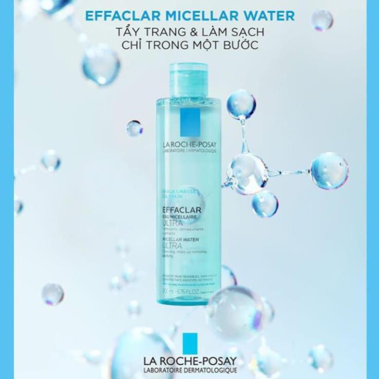 La Roche Posay Nước Tẩy Trang Dành Cho Da Dầu Mụn Effaclar Micellar Water Ultra Oily Skin (100ml - 200ml - 400ml)