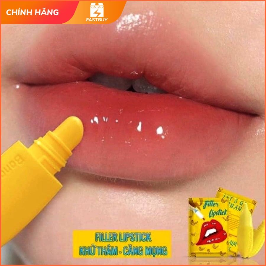 Son Chuối Banana Filler Lipstick Collagen Khử Thâm Môi, Xóa Nhăn, Căng Mọng, Hàng Chính Hãng