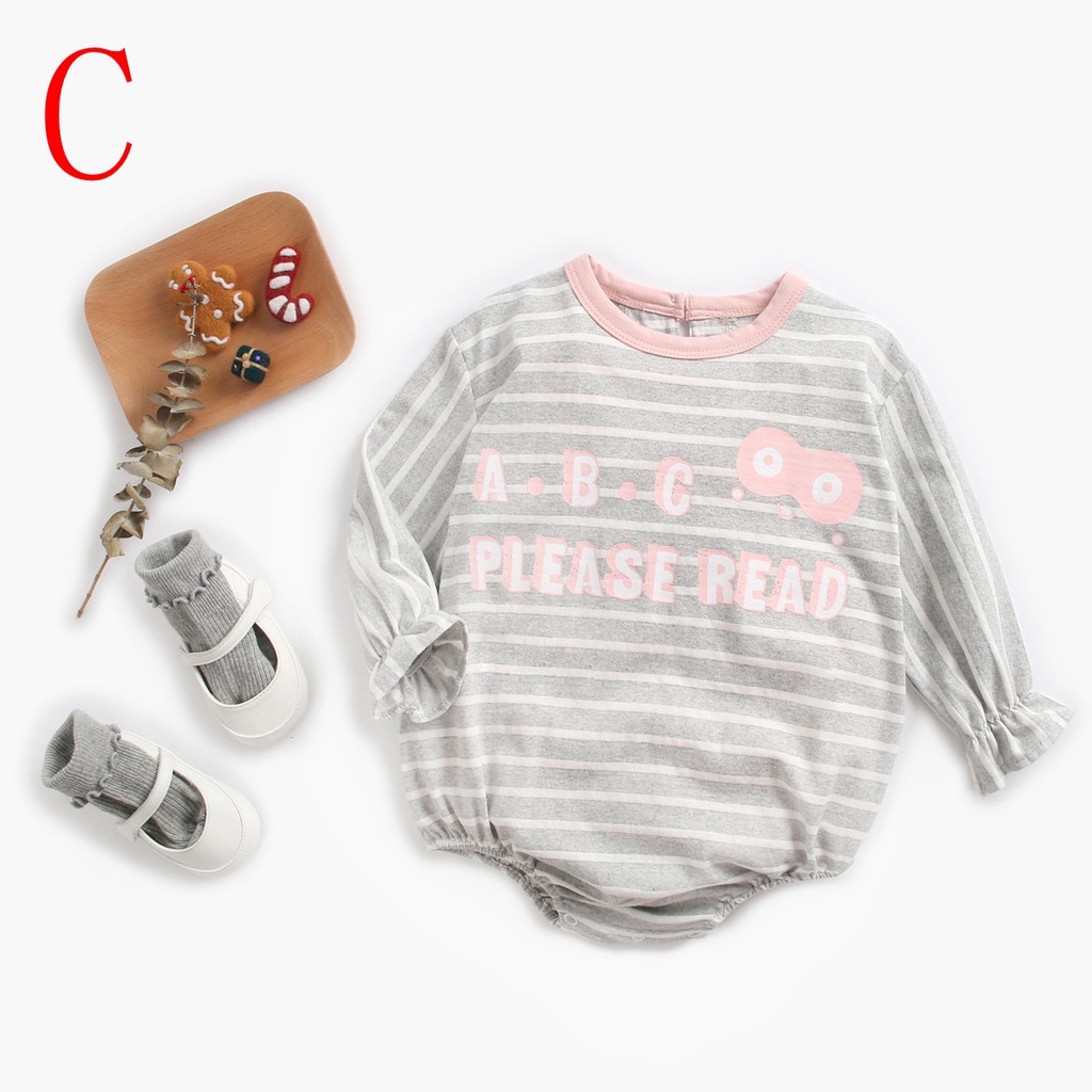 Bộ Đồ Liền Thân Sanlutoz Cotton Dành Cho Bé Thiết Kế Kiểu Hoạt Hình Kẻ Sọc Với 3 Màu Tuỳ Chọn