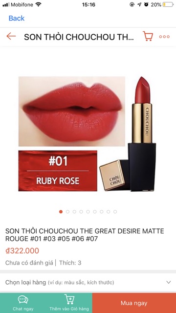 💄Son ChouChou The Great Desire Matte Rouge