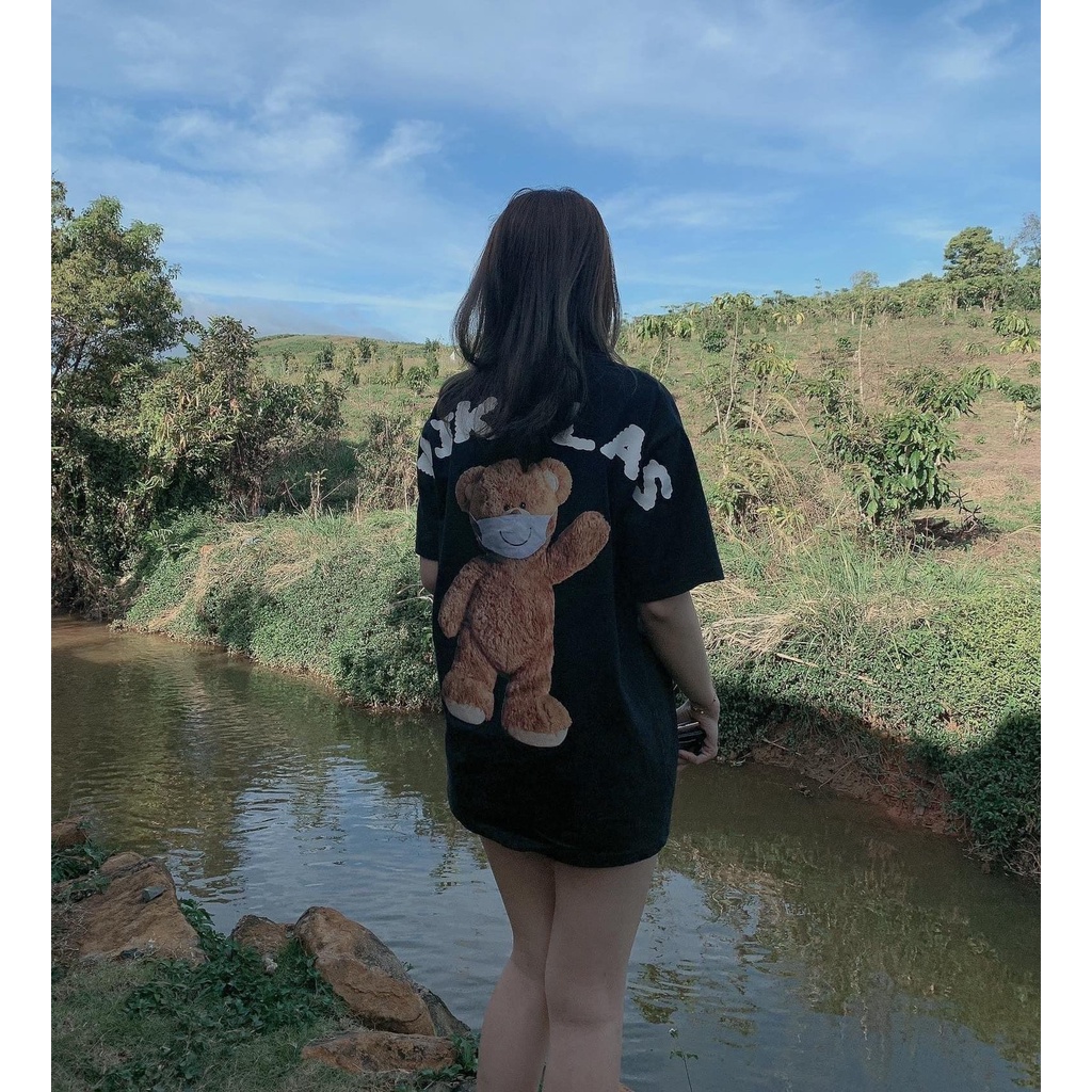 Áo Thun Nam Nữ Unisex Áo Phông form rộng tay ngắn giấu quần, trùm mông, vải cotton Gấu Teddy Mask Nikolas - shop.lucas | BigBuy360 - bigbuy360.vn