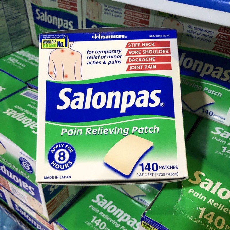 Miếng dán salonpas của Mỹ hộp 140m date 7/2024