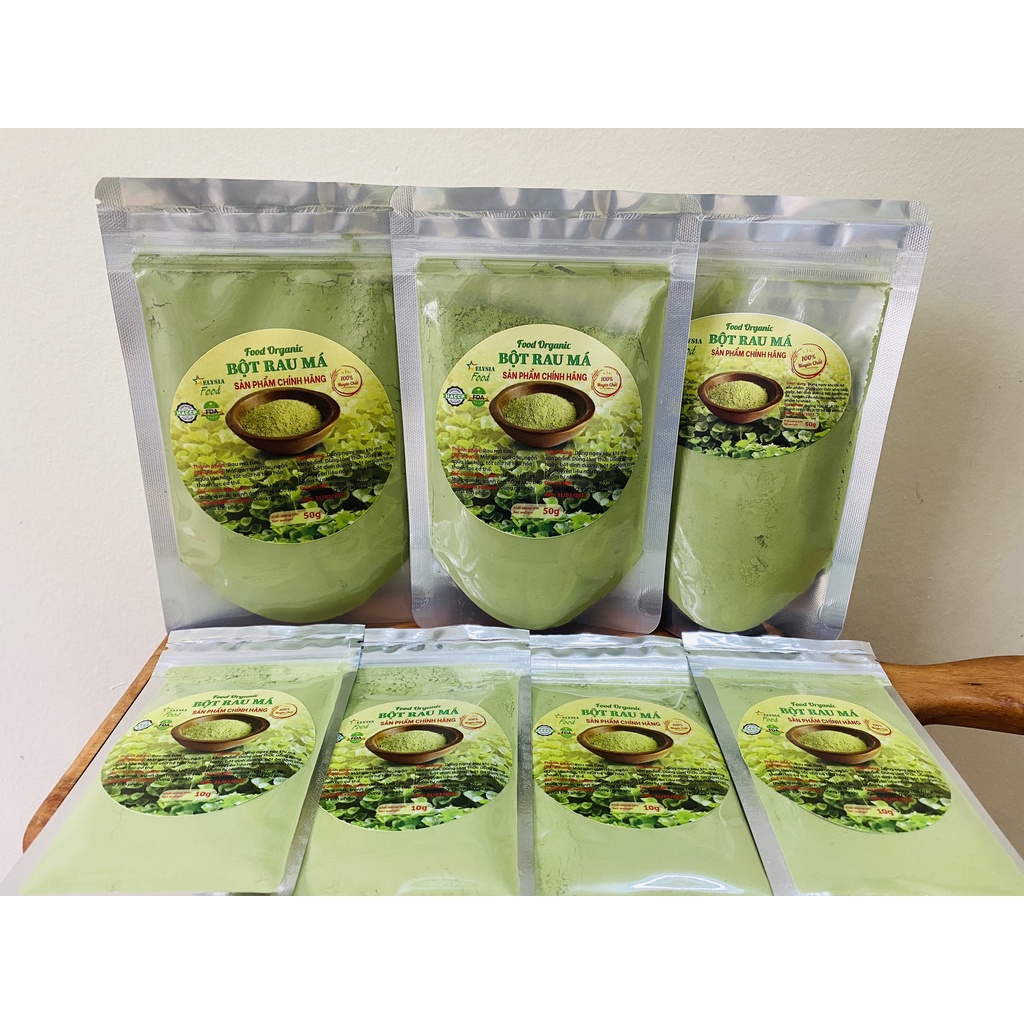 Bột Rau Má Organic Nguyên Chất loại 1 - Thanh lọc cơ thể 10g, 50g