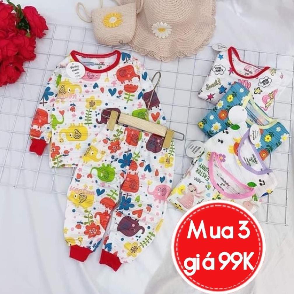Bộ dài tay chất giấy thái cho bé trai và bé gái , Bộ quần áo trẻ em QATE574 cho bé từ sơ sinh đến 18kg