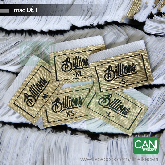 500c/size Mác dệt theo yêu cầu - Mác quần áo tem nhãn CANI