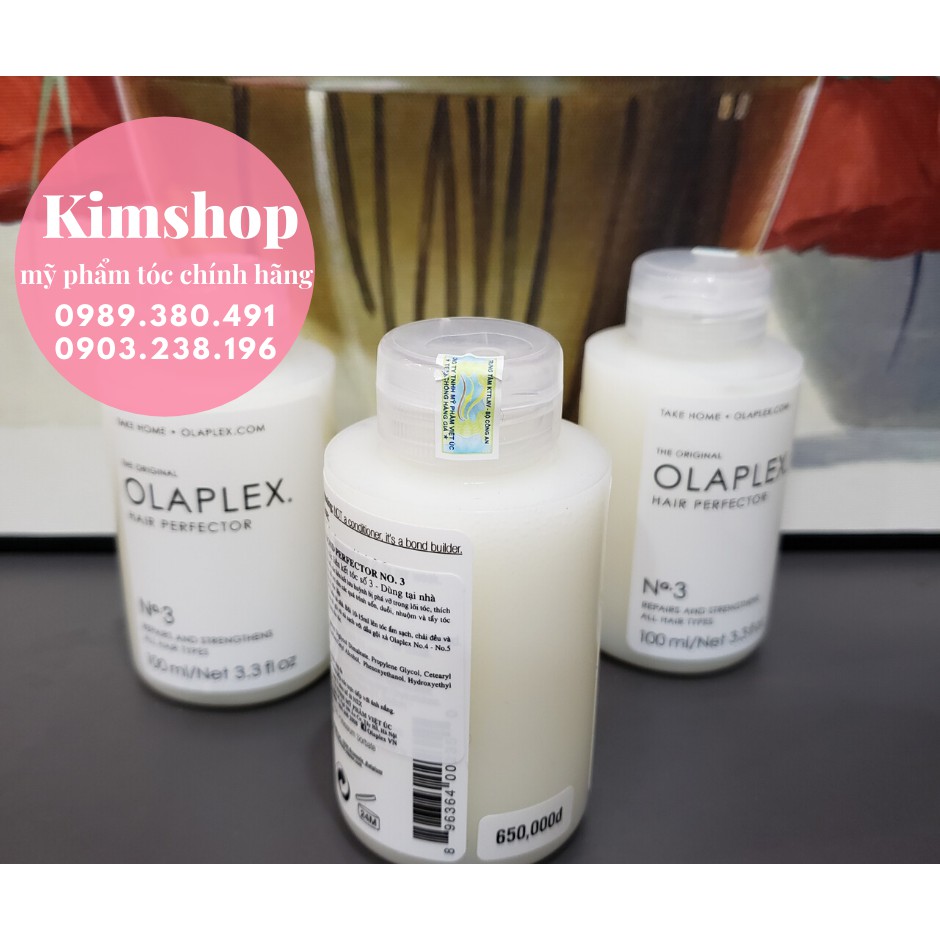 OLAPLEX NO.3 BOND PERFECTOR  KẾT NỐI CÁC LIÊN KẾT TÓC TẠI NHÀ SỐ 3 100ML | BigBuy360 - bigbuy360.vn