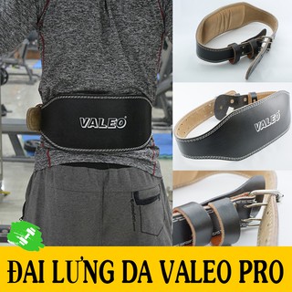 Đai Lưng Da Tập GYM, Hỗ Trợ Gánh Tạ Cao Cấp Chính Hãng VALEO Pro - Đen