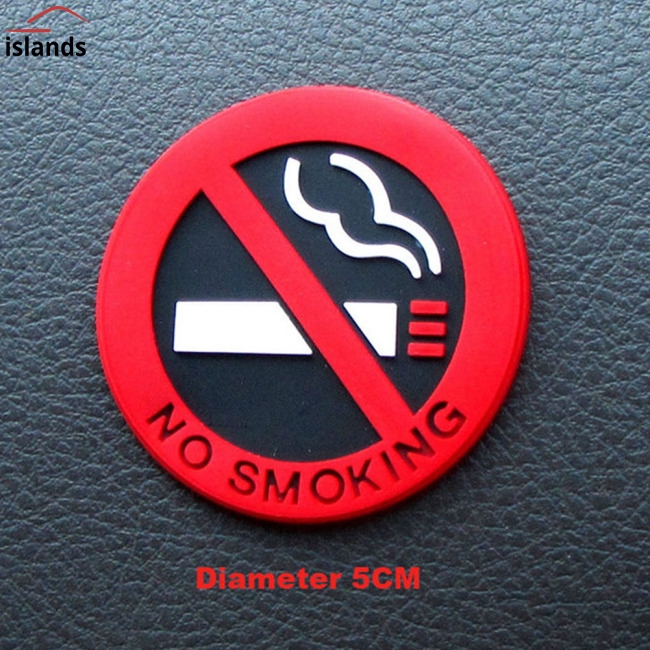 Hình dán decal vinyl tròn đỏ " NO Smoking " cho xe hơi