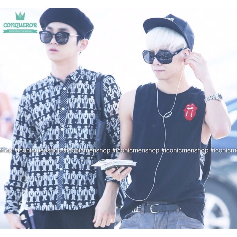 Tanktop nam nách sâu sticker dễ thương