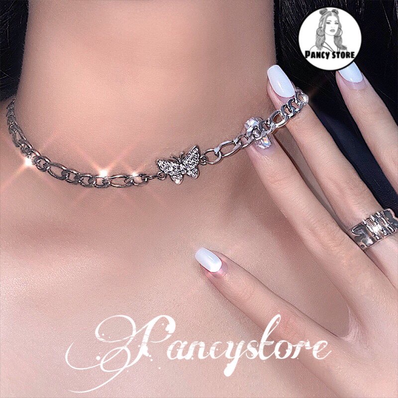 vòng cổ choker hình bướm đính kim