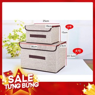 [SALE SẬP SÀN] SÉT 2 TÚI VẢI ĐỰNG ĐỒ KHUNG CỨNG PHONG CÁCH HÀN QUỐC [HÀNG MỚI]