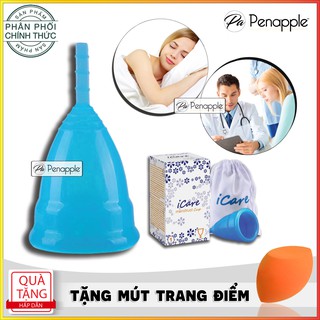 Cốc nguyệt san silicone CAO CẤP thay thế băng vệ sinh và tampon ICARE -  TẶNG MÚT TRANG  ĐIỂM