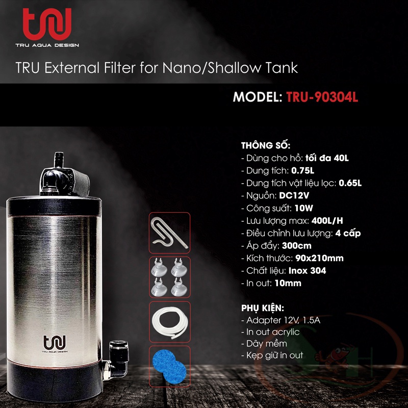 Lọc Thùng Mini TRU Inox External Mini Filter