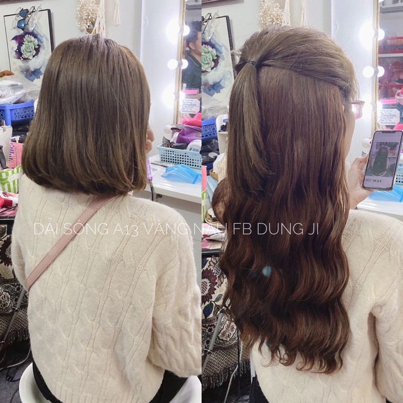 Tóc giả kẹp ngang xoăn trục A13
