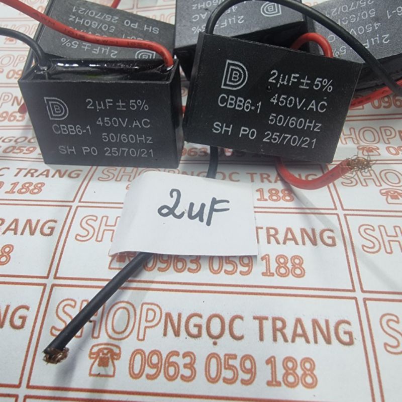 Tụ Quạt Điện 2MF -450V - Giá 1 Chiếc