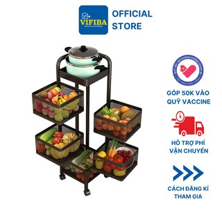 Kệ Xoay 360 Độ VIFIBA Đa Năng, Dạng Vuông, Thép Không Gỉ, Sơn Tĩnh Điện, Tủ Đựng Đồ Nhà Bếp Thông Minh