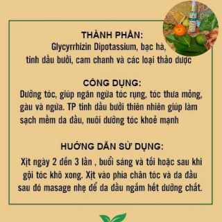Xịt bưởi bạc hà kích thích mọc tóc