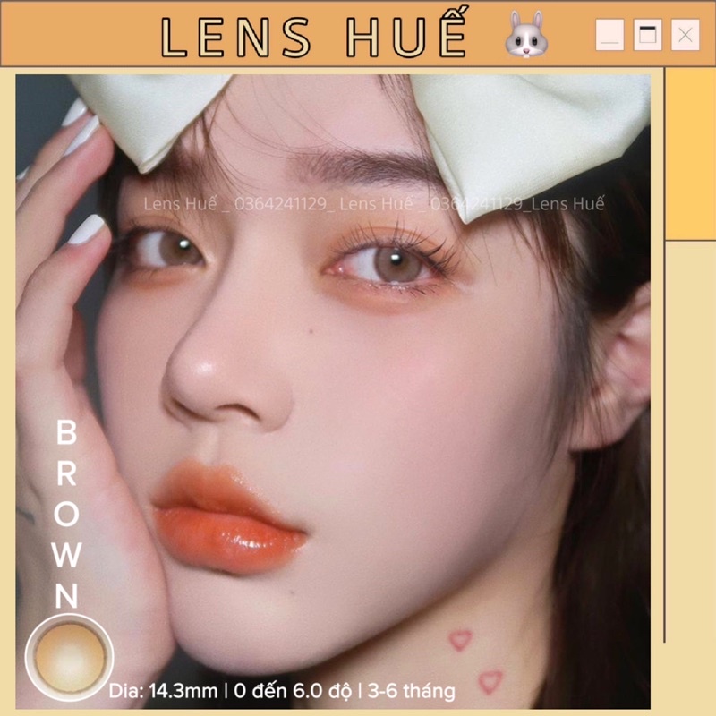 🔥 Lens Nâu Brown 0 ĐỘ - kính áp tròng nâu tây tone mật ong không viền giãn nhỏ hot nhất 2021 - Lens Huế 🐰