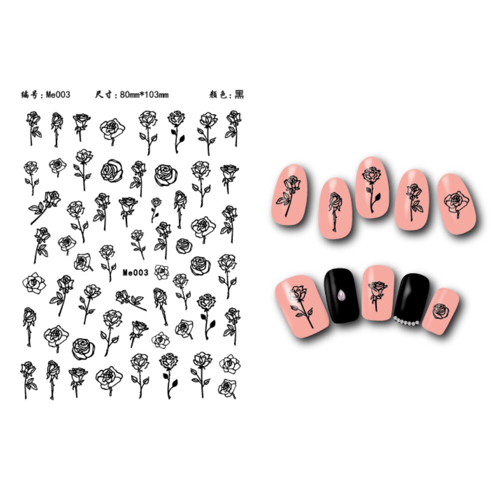 Sticker dán móng hoa hồng hot