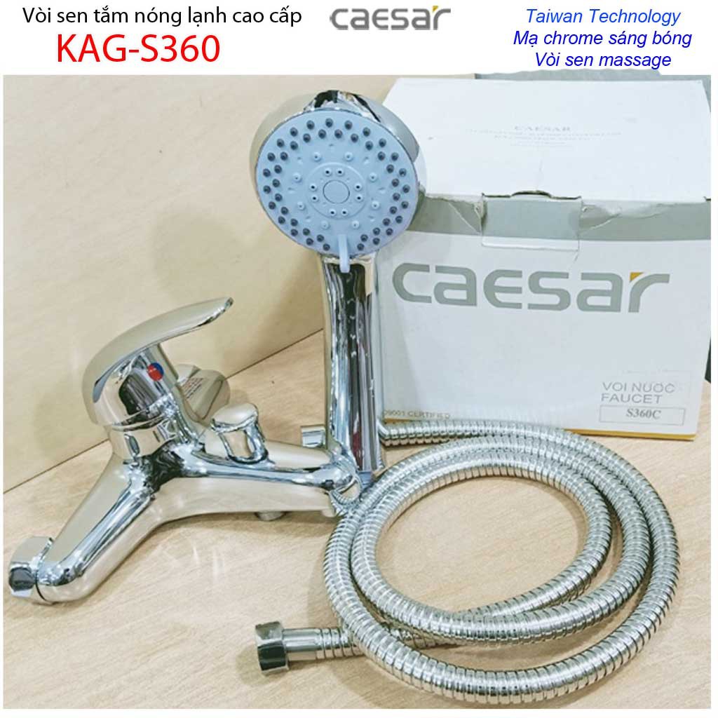 Vòi sen nóng lạnh Caesar KAG-S360, chiết khấu giá tốt chất lượng tốt Vòi sen tắm gật gù