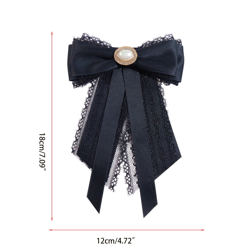 Ghim cài áo thắt nơ đính ngọc trai giả phong cách vintage dành cho nữ