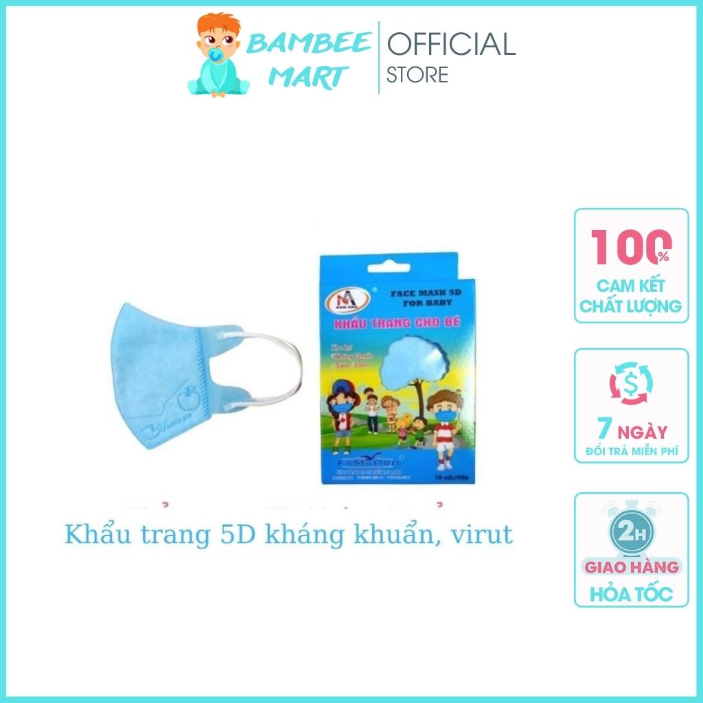 Khẩu trang cho bé 5D Face Mask kháng khuẩn, ngăn ngừa bụi mịn hóa chất độc hại cho bé KTR02 BamBee Mart