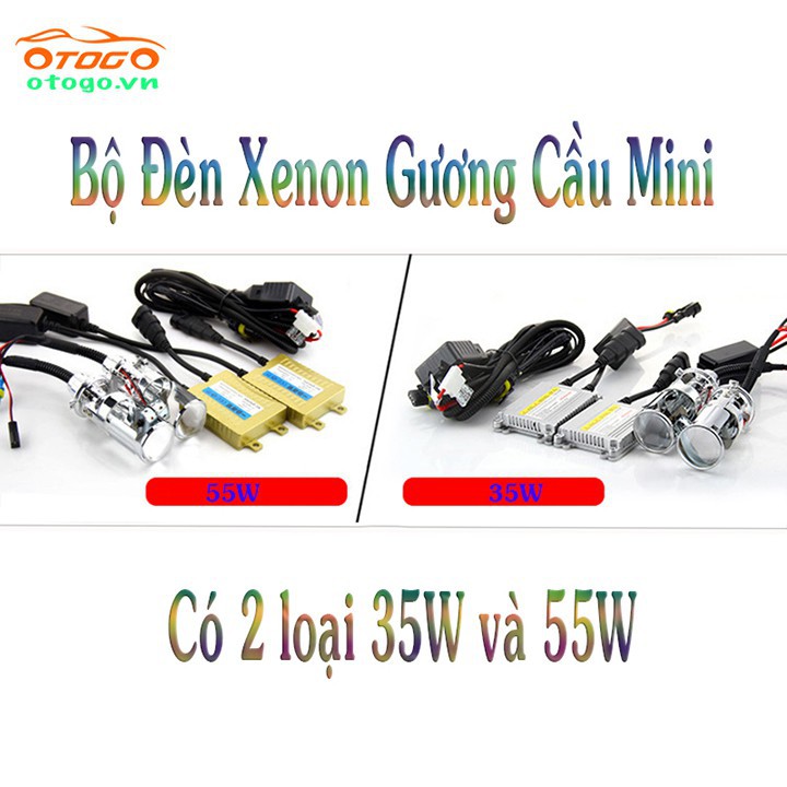 Đèn Bi Cầu Xenon Mini Projector H4 Gương Cầu Cho Ô tô, Xe Máy