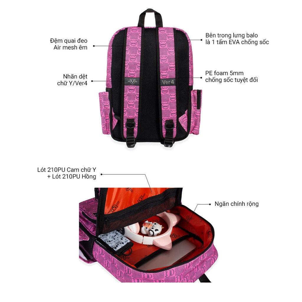 Balo Thời Trang Cao Cấp Thương Hiệu Y2010 Big Linh Vật Bbuff Ver4 20371 |YaMe|