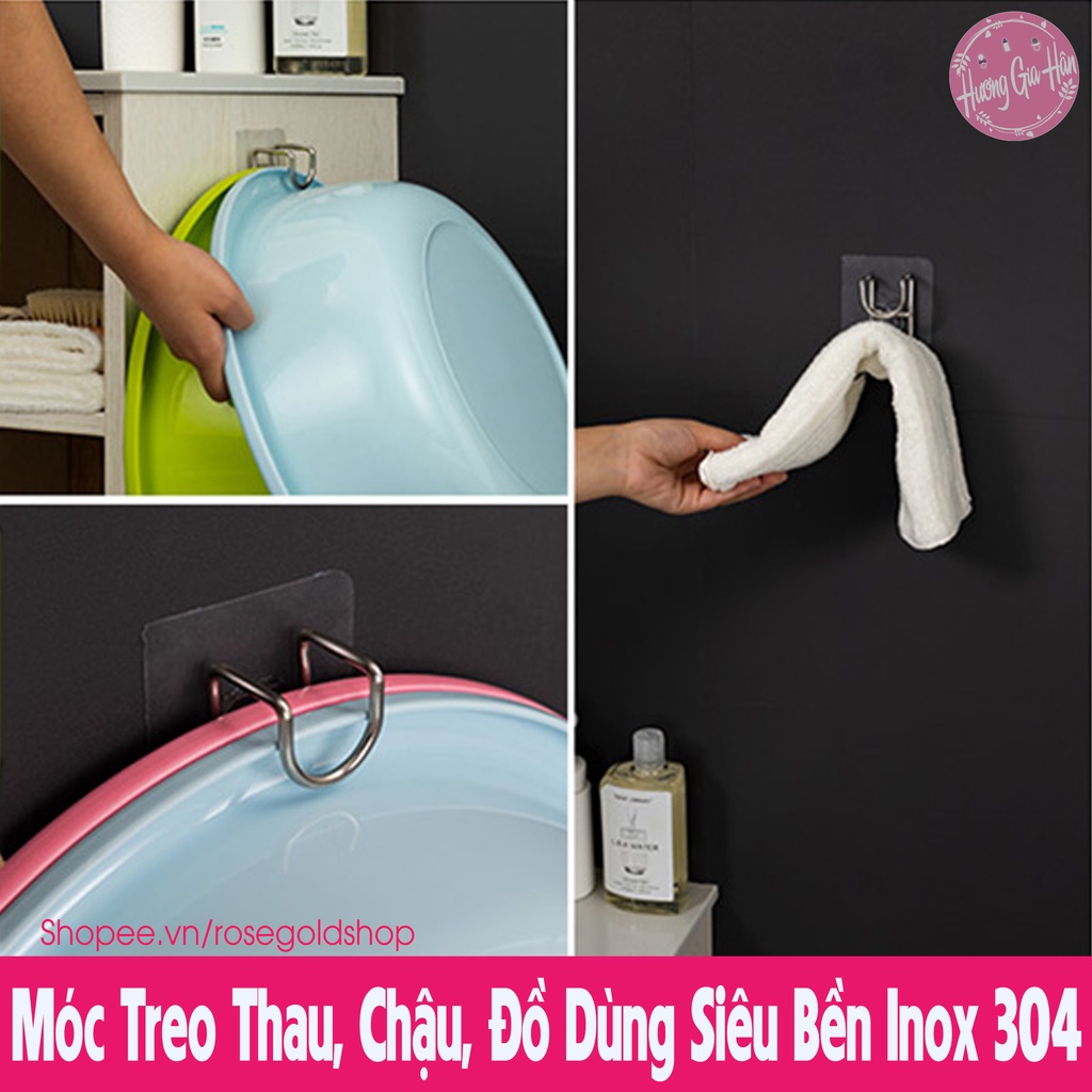 Móc Treo Thau Chậu Dán Tường Chịu Lực 5kg, Bằng Inox 304  Siêu Chắc Siêu Bền