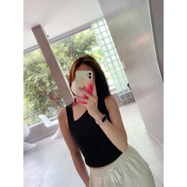 Áo Thun Nữ Trơn MOAZZ Thun Bo Gân Xẻ Vai Form Basic