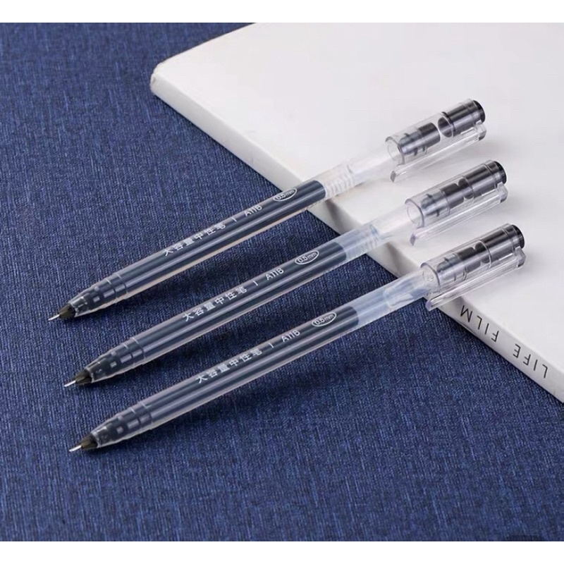 Hộp 12 cây Bút gel mực nước văn phòng 0.5mm Deli ba màu xanh đen đỏ nhanh khô viết đều trơn tru lâu hết mực A116