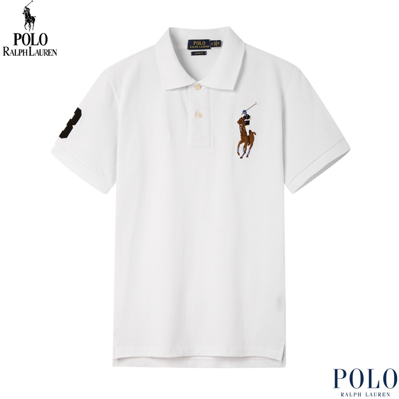 Áo polo Cotton Nguyên Chất Ngắn Tay Thời Trang Ralphs Lauren Cho Nam