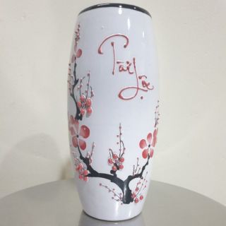 Bình bông sứ Bát Tràng Việt Nam màu trắng