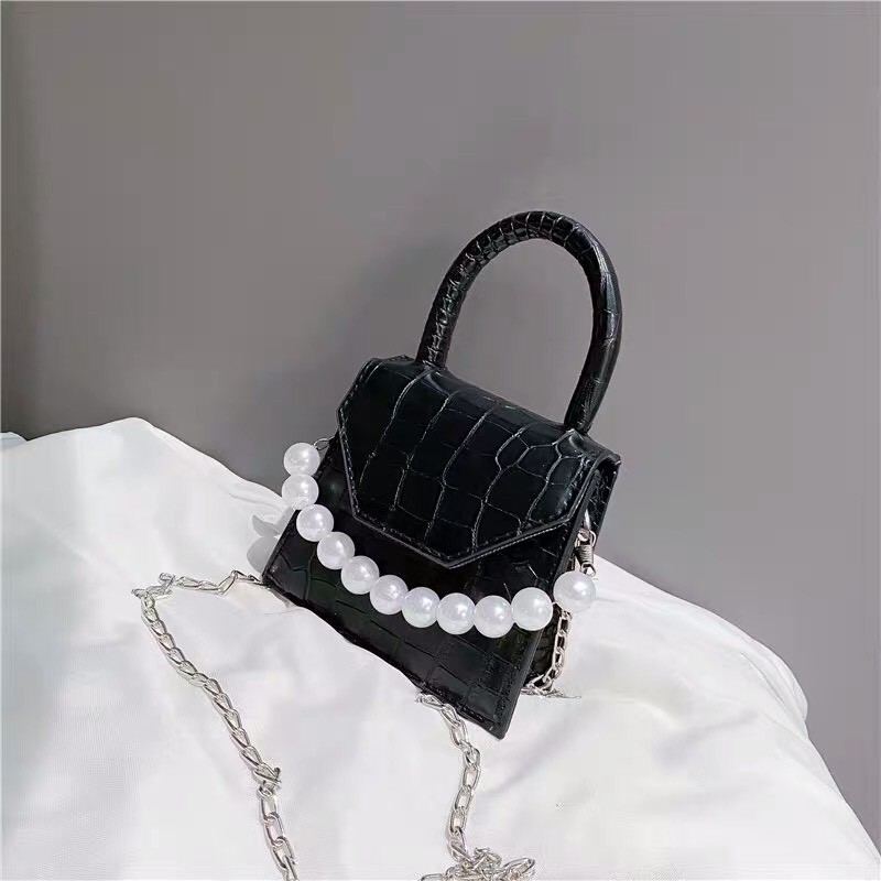 Túi Đeo Chéo Mini , Cầm Tay Phối Ngọc Siêu Xinh TX064