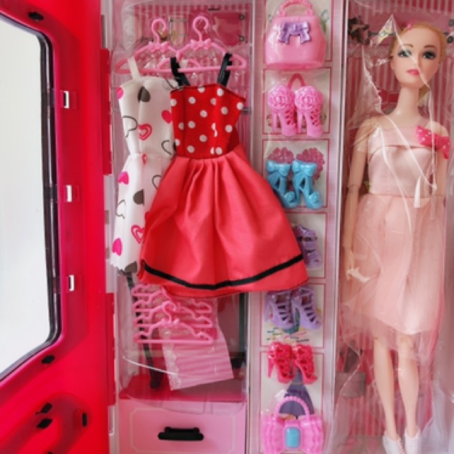 Bộ đồ chơi tủ quần áo búp bê barbie