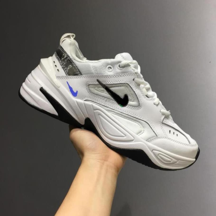 giày thể thao sneaker m2k trắng gót đen .