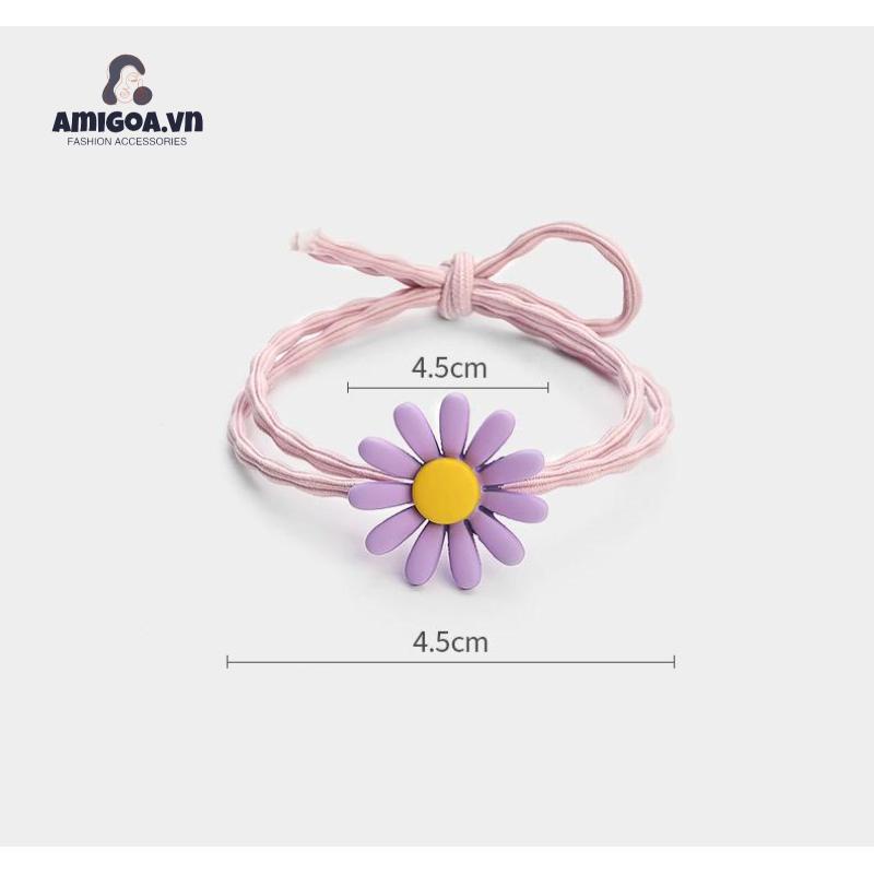 Dây Buộc Tóc Cao Su Họa Tiết Hoa Cúc Dễ Thương Xinh Xắn