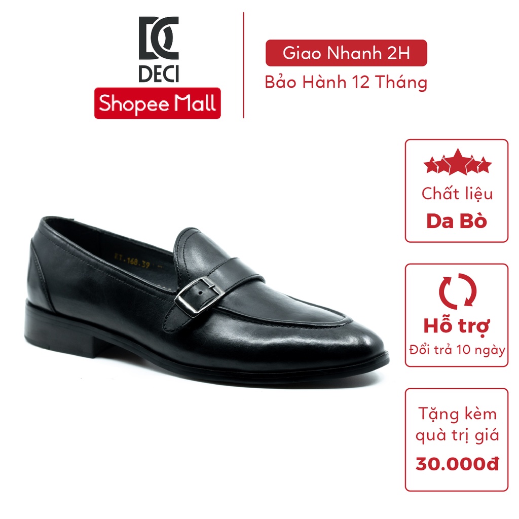 Giày tây công sở DECI màu đen dòng giày Loafer giày lười BROGUE 17