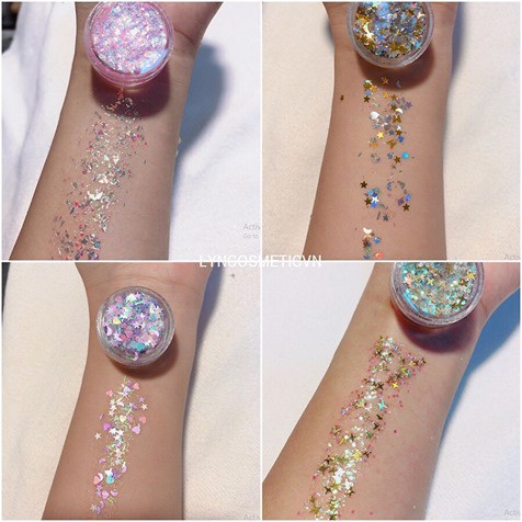 Nhũ mắt Glitter hạt to (có sẵn gel)