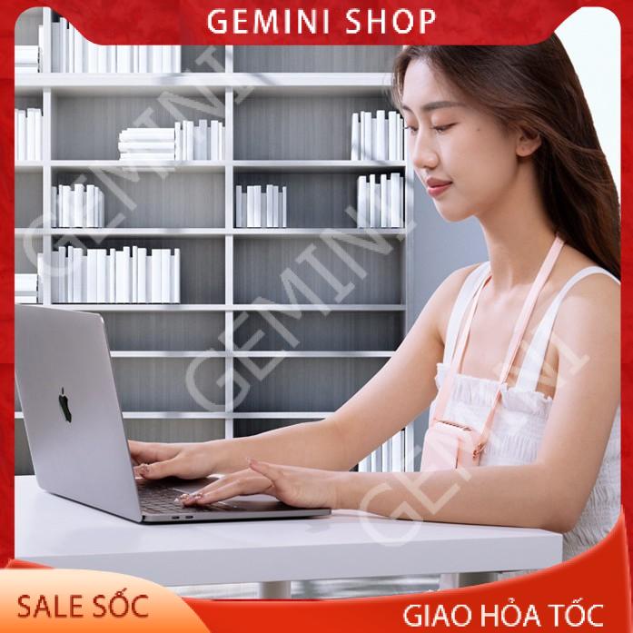 Quạt Đeo cổ Không cánh F18 cài thắt lưng mini cầm tay giá đỡ để bàn pin 1800mAh GEMINI SHOP