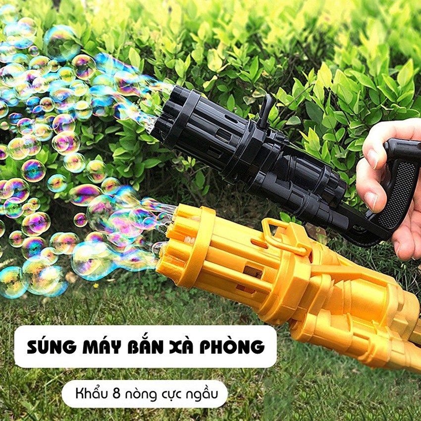 Súng Bắn Bong Bóng Đồ Chơi Cho Bé, Chất Liệu Nhựa ABS An Toàn, Sử Dụng Pin, Súng Bắn Mạnh Và Đều, Đủ Phụ Kiện Đi Kèm