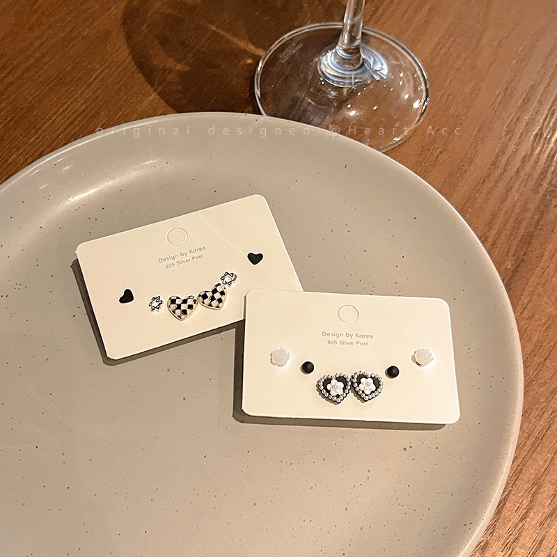 IF ME Bộ 3 Đôi Khuyên Tai Đính Ngọc Trai Kiểu Dáng Đơn Giản Cho Nữ