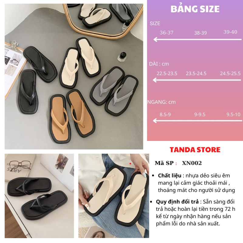 Dép xỏ ngón nữ sandal quai chéo đi biển đi học TANDA XN002