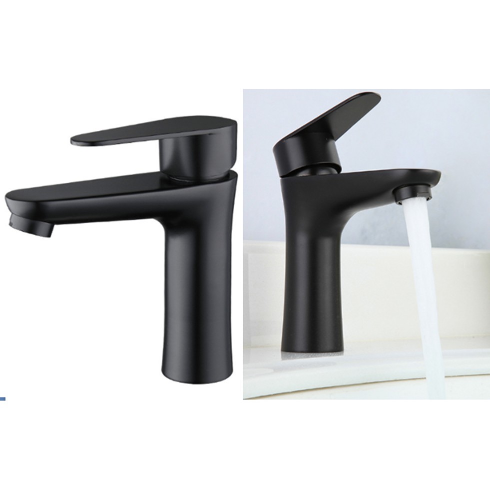 Vòi lavabo nóng lạnh màu đen Inox 304  MS3