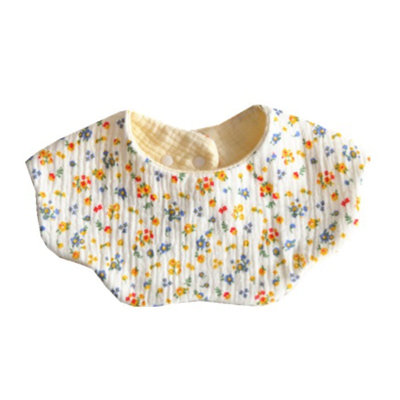 Yếm Ăn Cotton 5 Lớp Mềm Mại Thấm Hút Tốt Hình Bông Hoa Xinh Xắn