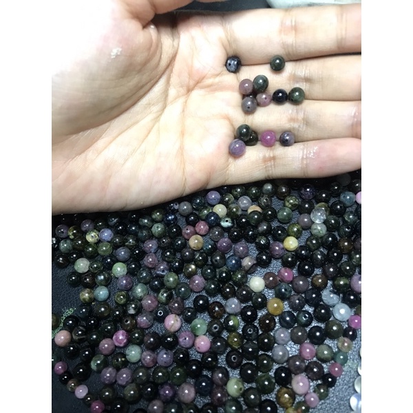 Hạt đá Tour.maline nhiều màu làm HandMade , DIY 5-6mm
