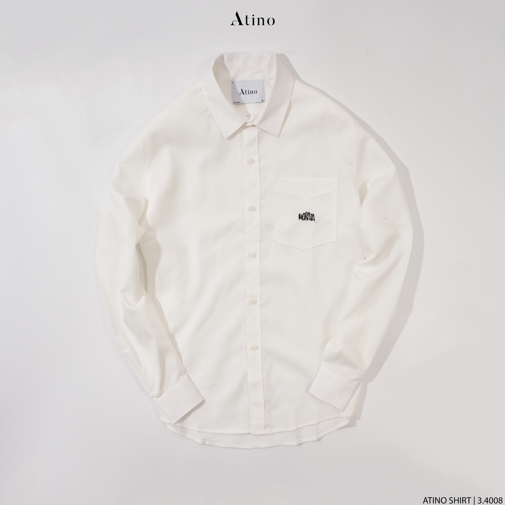 Áo Sơ Mi Dài Tay Nam Trơn ATINO Vải Cotton mềm mịn thoáng mát Form Regular SM3.4008