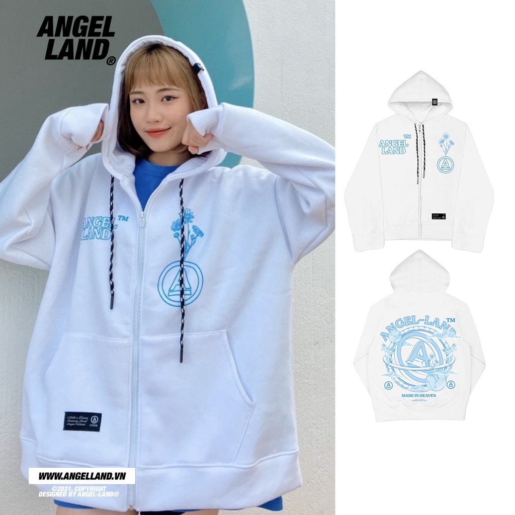 sweater hoodie Áo Angel-land chính hãng A-Classic zip hoodie